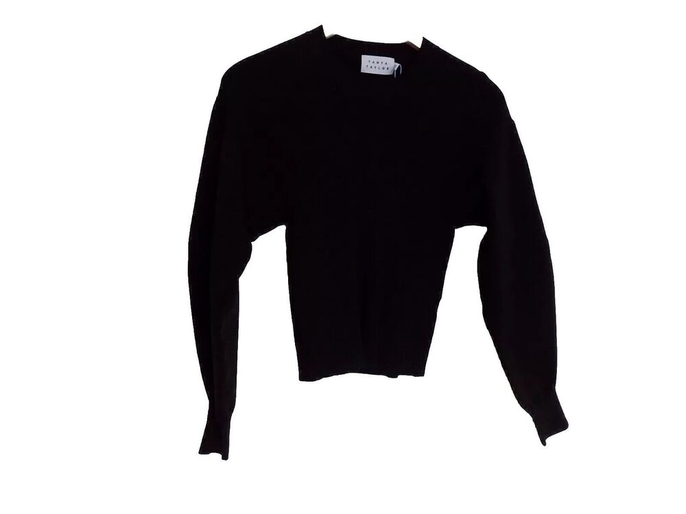 Tanya Taylor sweater Nailah pullover ribbed black long sleeve size XS NWT